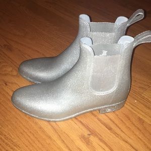 JCrew Glitter Chelsea Rain Boots